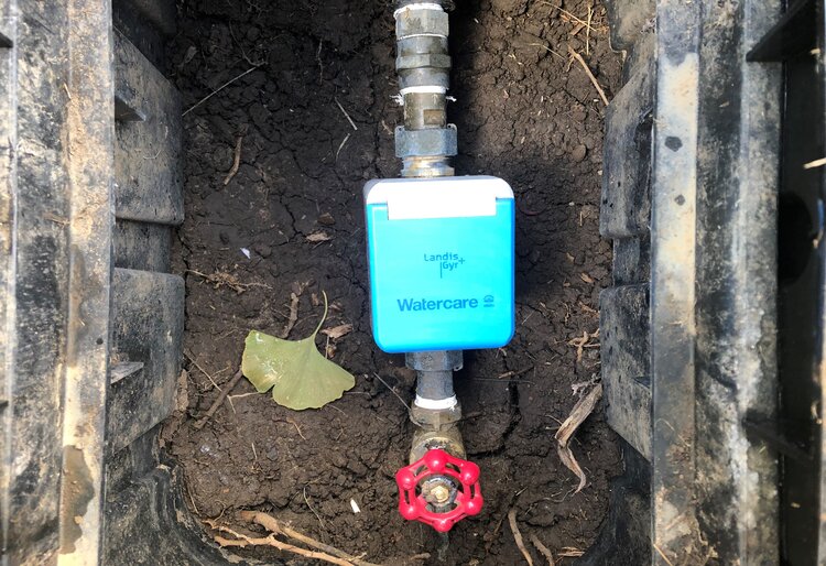 photo of a smart meter installed in the ground